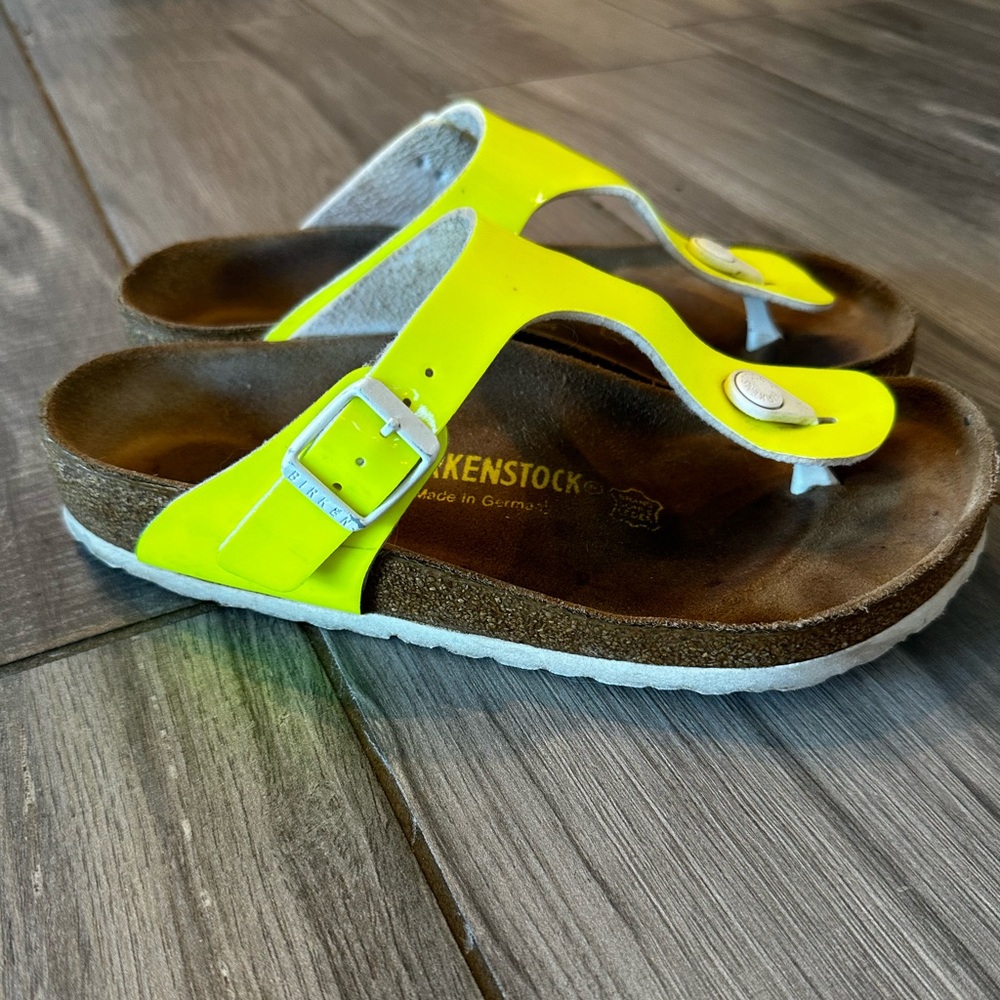 Size 37 neon yellow Birkenstocks